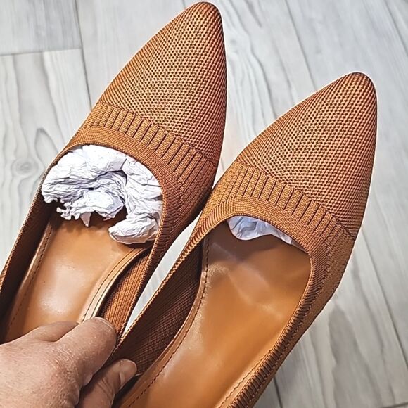 (74-3734) Coutgo Womens Chunky High Heels Knit Pointed Closed Toe Heel Sz 11 - Picture 6 of 10